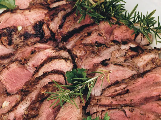 Spit Roasted Irish Spring Lamb Seasoned With Rosemary Served With Mint and a Mustard & Dill Sauce Spit Roasted Irish Spring Lamb Seasoned With Rosemary Served With Mint and a Mustard & Dill Sauce